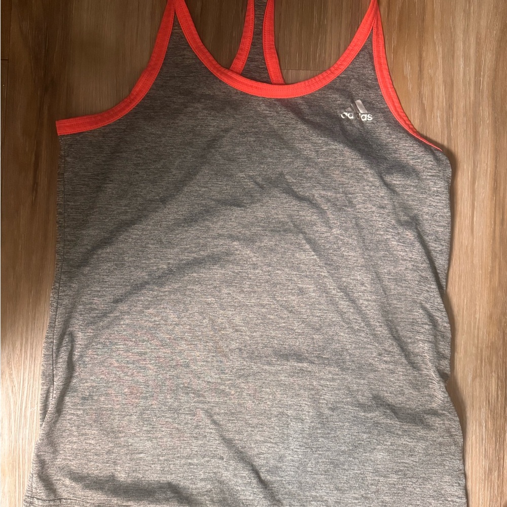 Adidas Gray and Red Tank Top